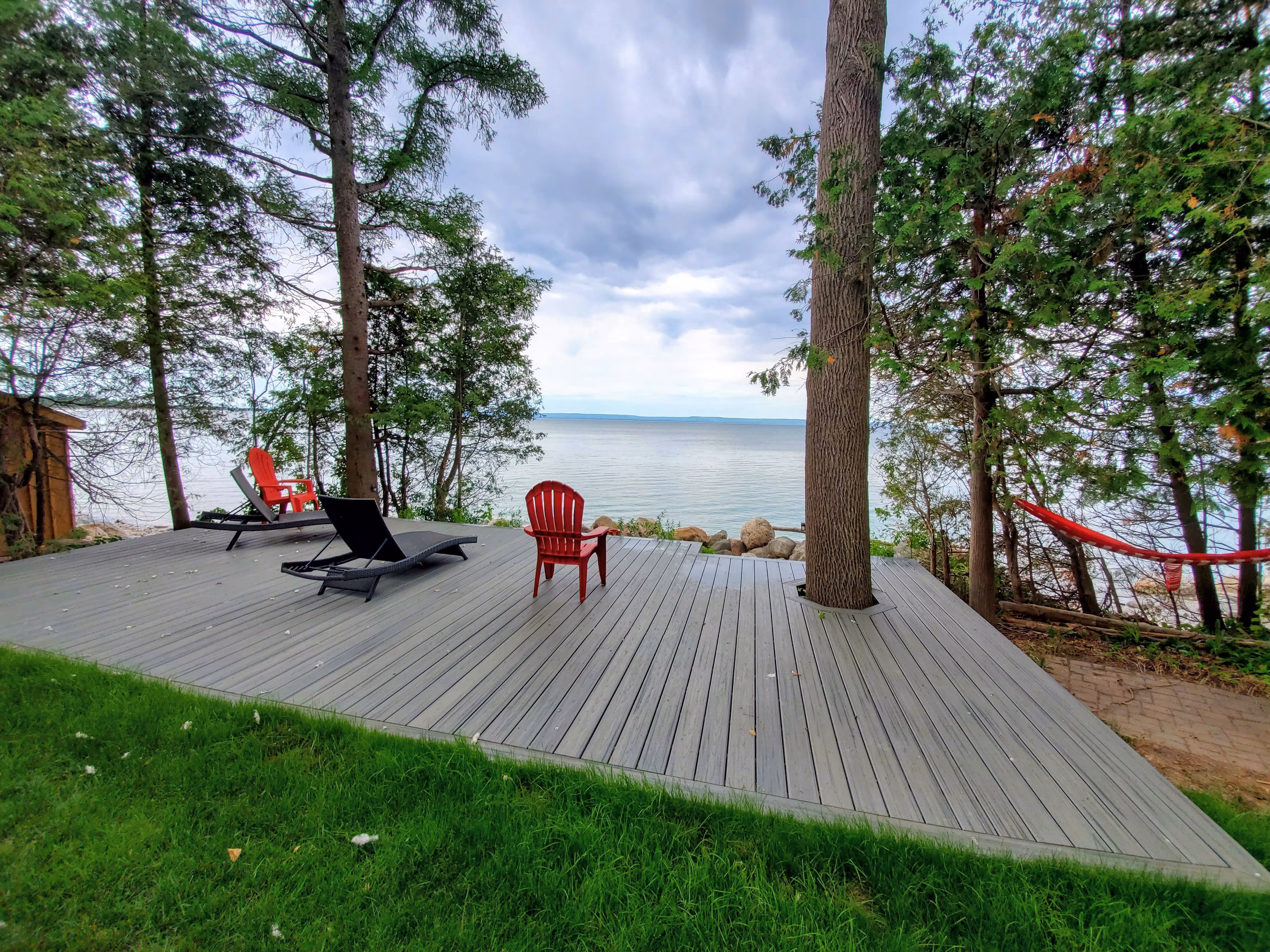 chairs looking over water