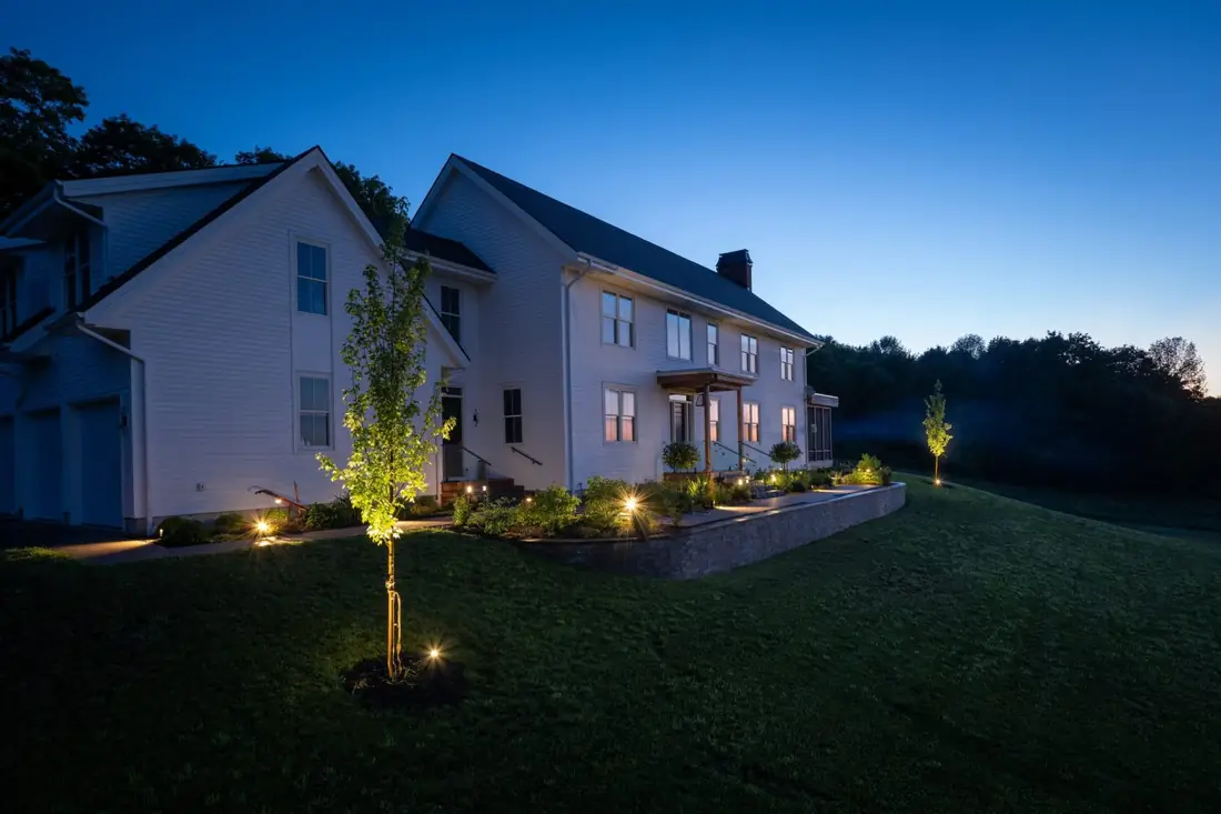 Farmhouse at dusk