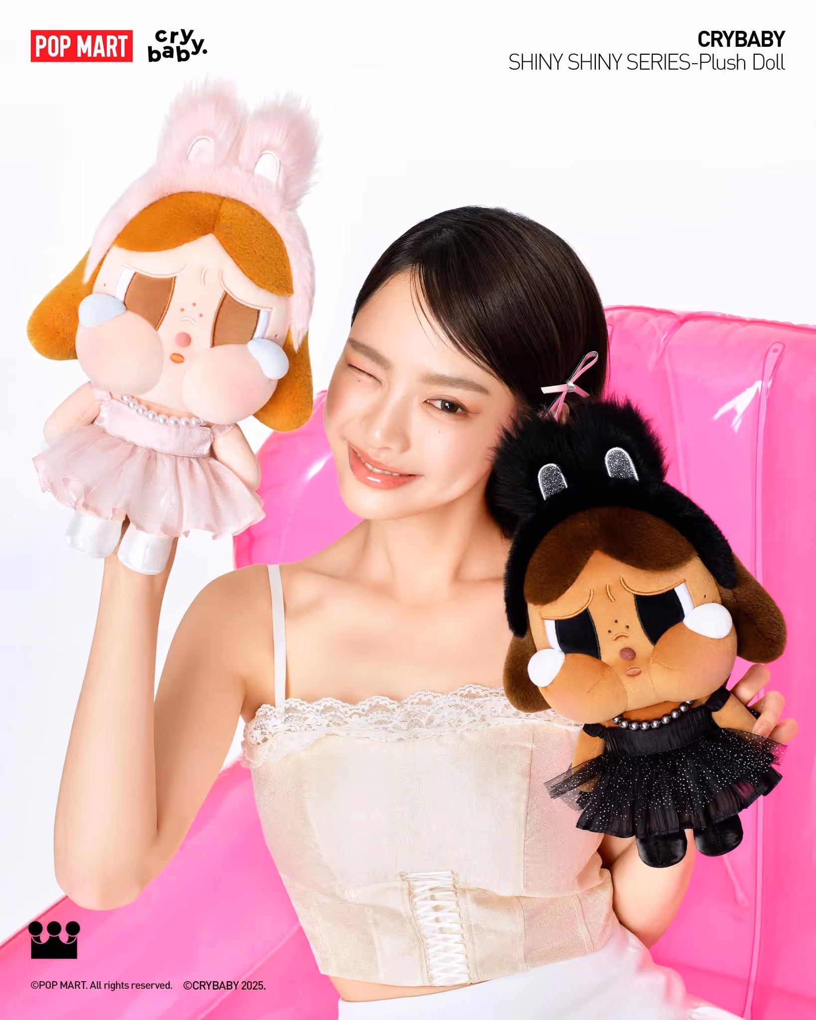 2 Plush Doll (Pink/Black)