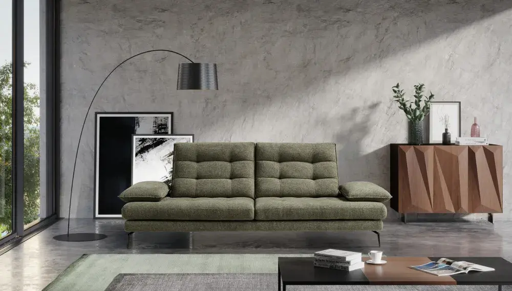 A modern living room with a sofa