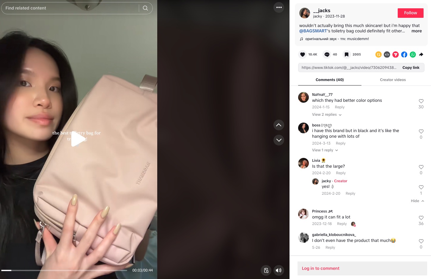 Influencer for travel products