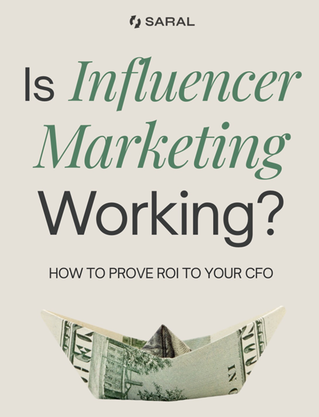 SARAL ebook to prove ROI of influencer marketing to CFO