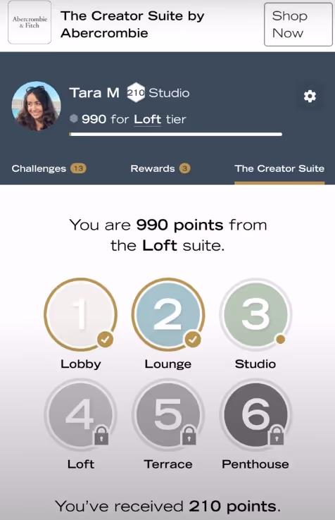 Abercrombie creator app rewards