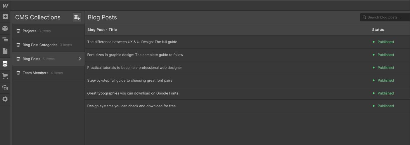 CMS Collection - Creative+ Webflow Template