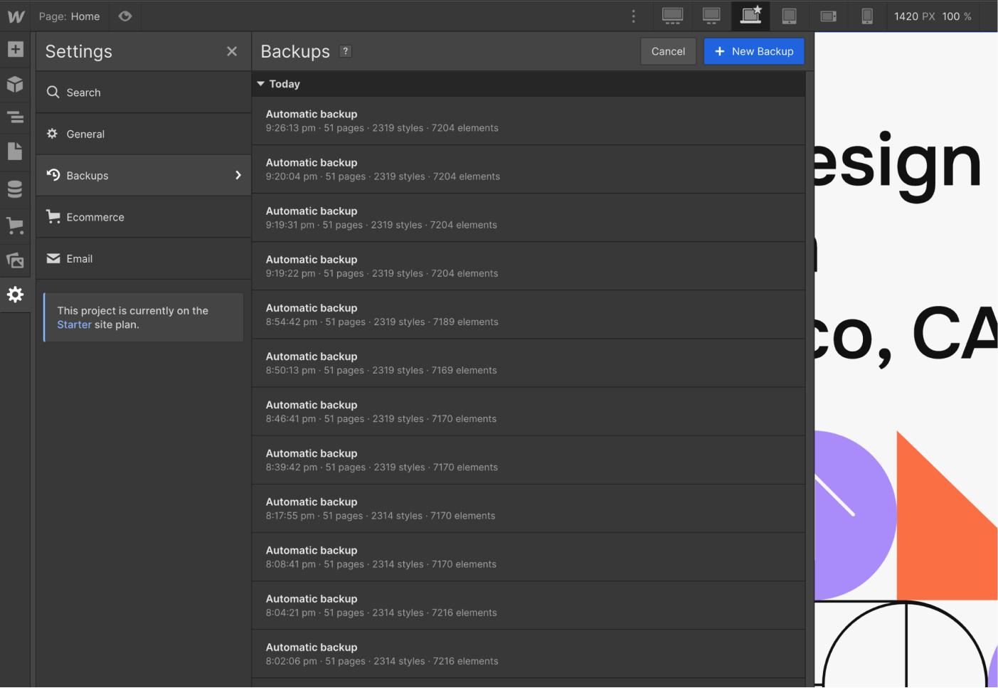Backups - Creativeplus Webflow Template