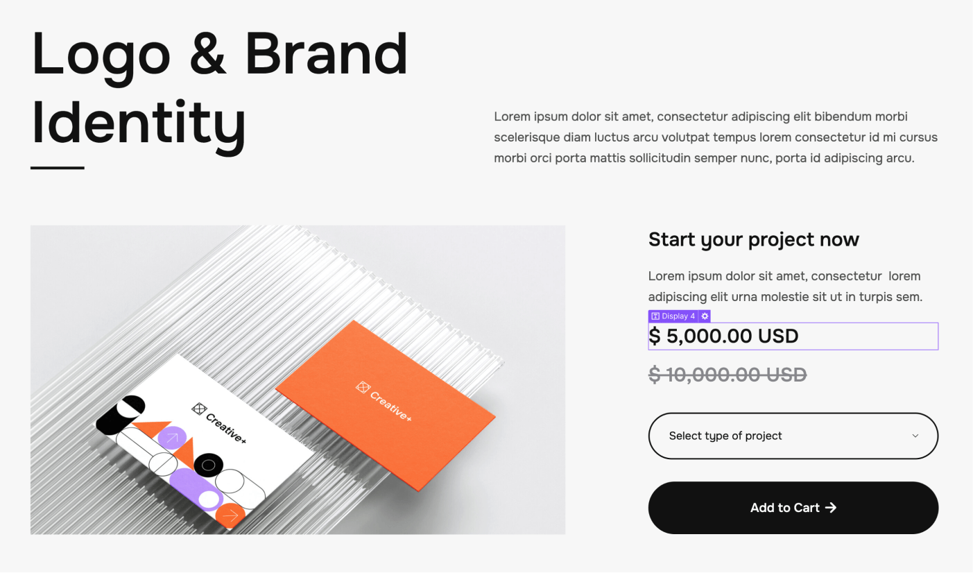 eCommerce Page - Creativeplus Webflow Template
