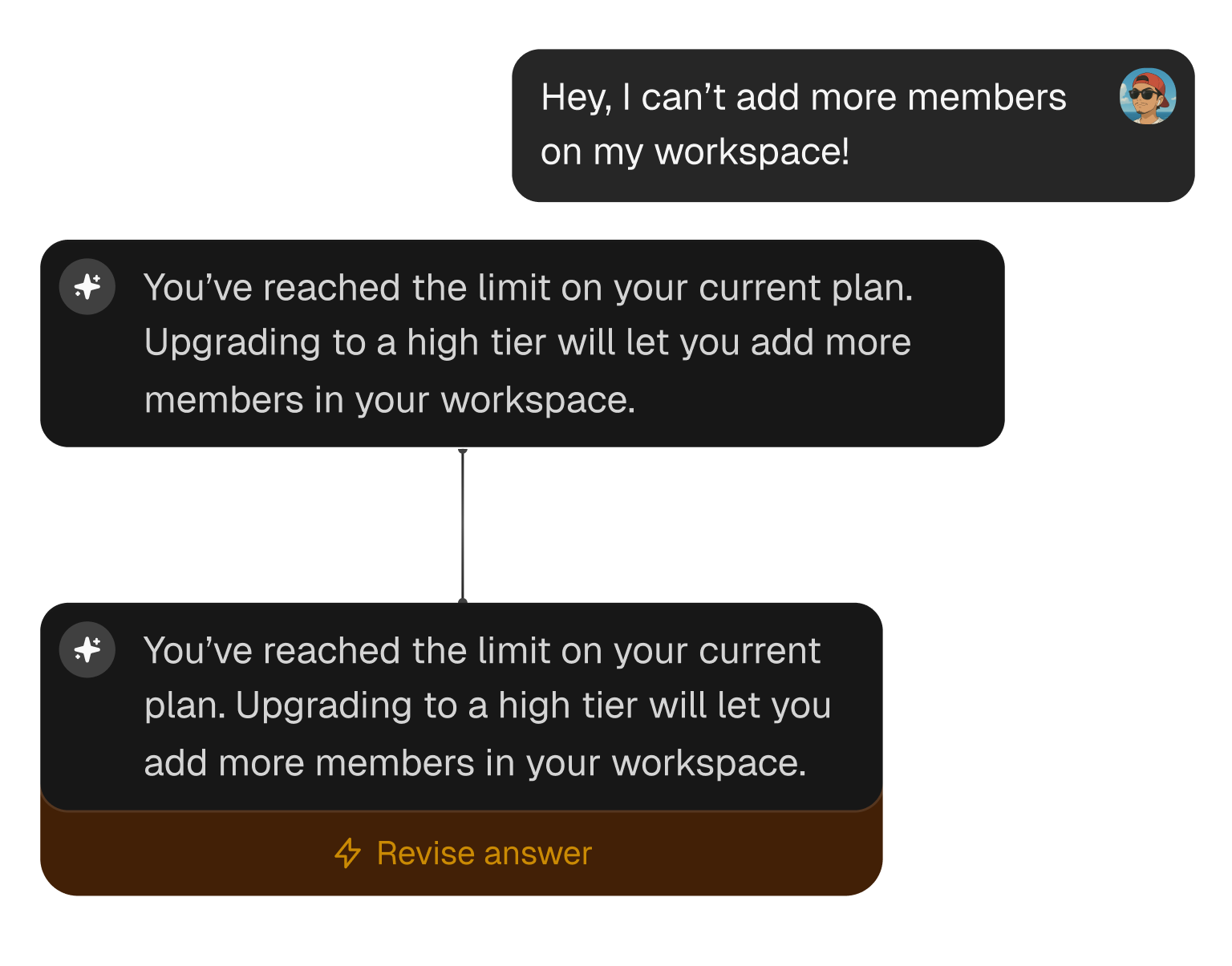 Easily review and refine responses to match your tone and stay accurate.