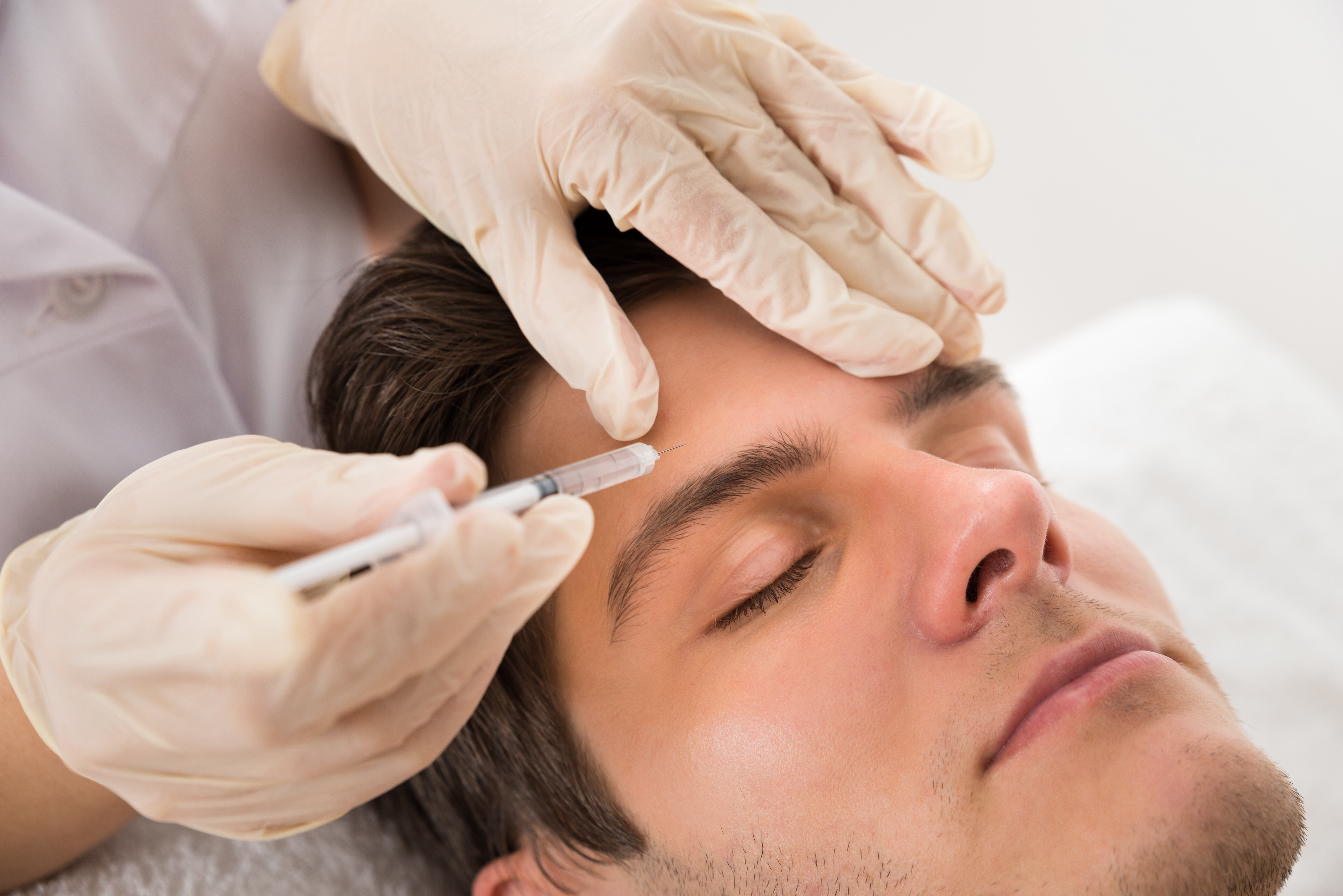 Mann, Kosmetik, Injektion, Botox, Biobotox