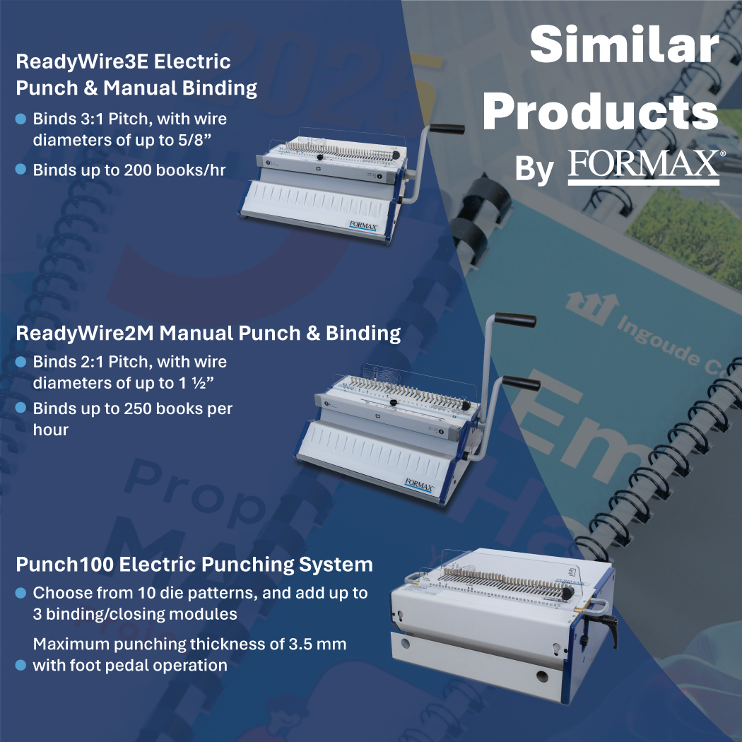 Formax ReadyWire3E, ReadyWire2M and Punch100 next to the ReadyWire3M