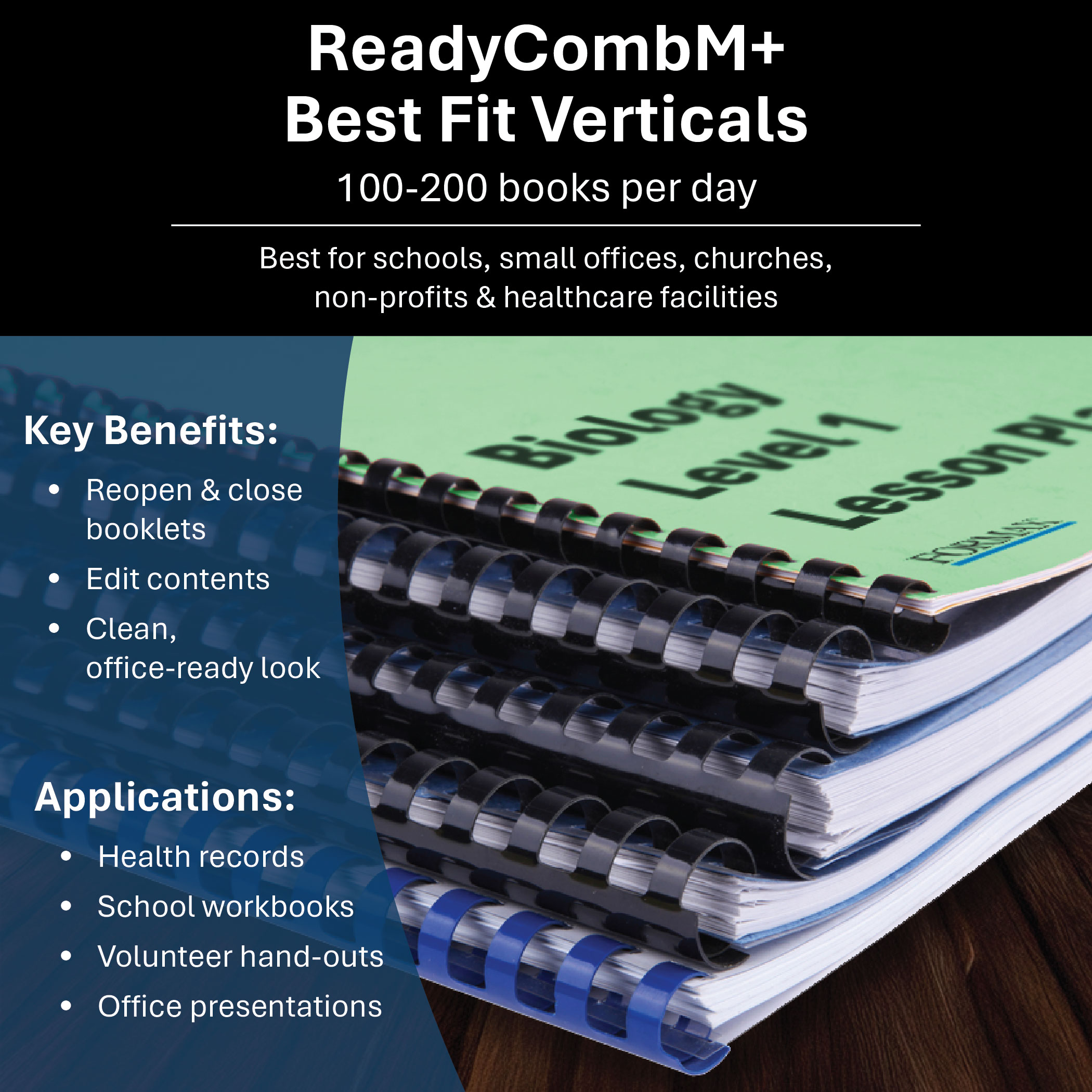 Formax ReadyCombM+ best fit, 100 to 200 books per day, school workbooks