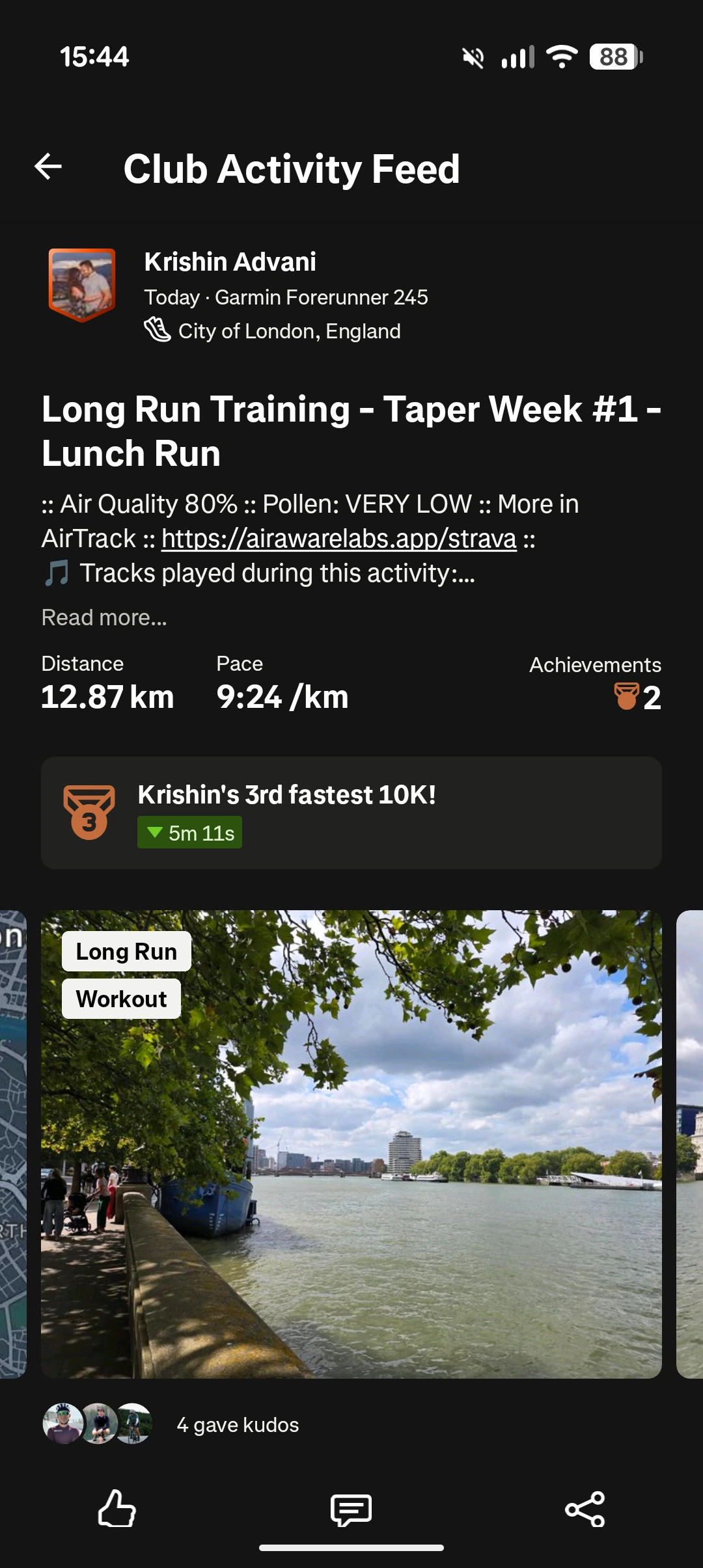 Activity tracking in AirTrack
