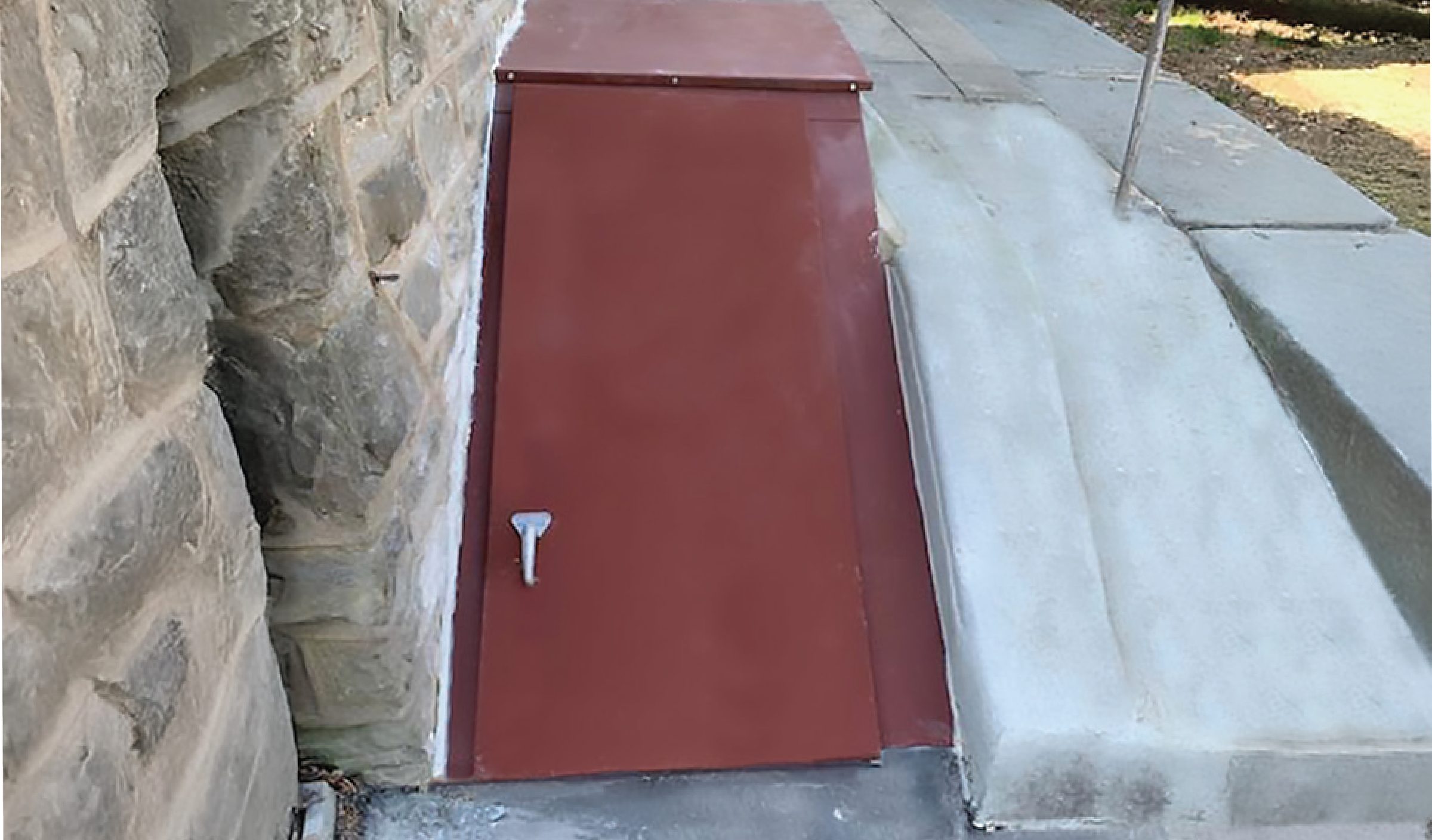 One Piece Steel Cellar Entrance detail installation - Professional basement access solution