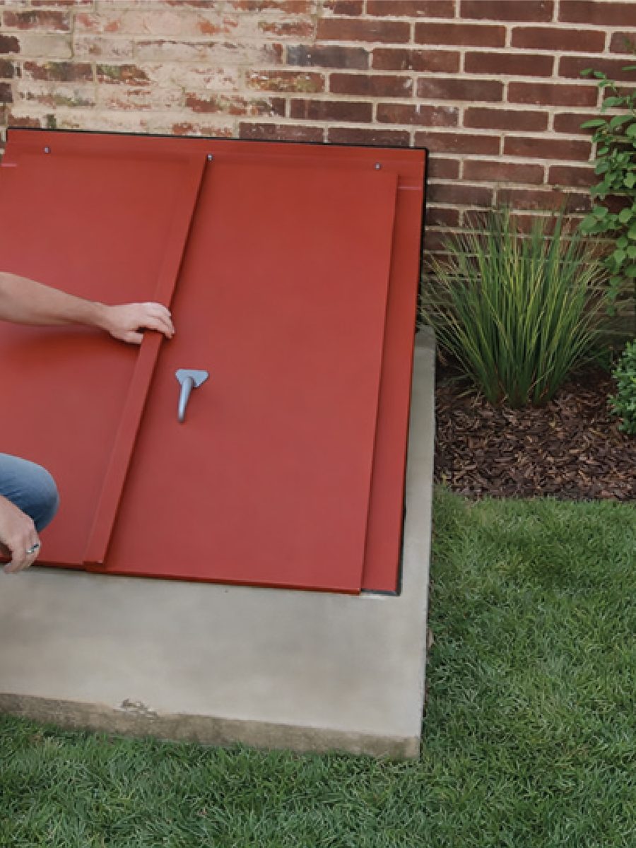 Angled Cellar Doors detail installation in DeWitt, Onondaga County, NY