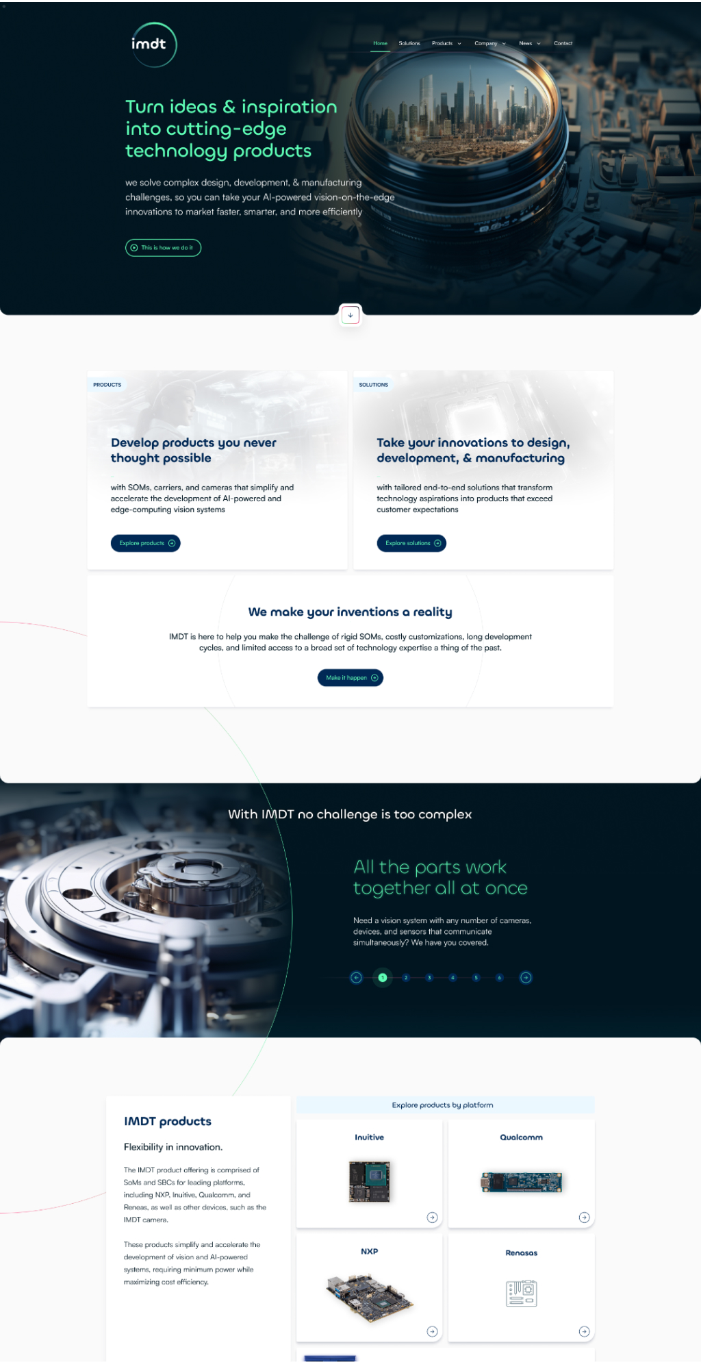IMD Technologies website homepage