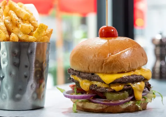 Bella Burger at La Bella Italian restaurant in The Loop