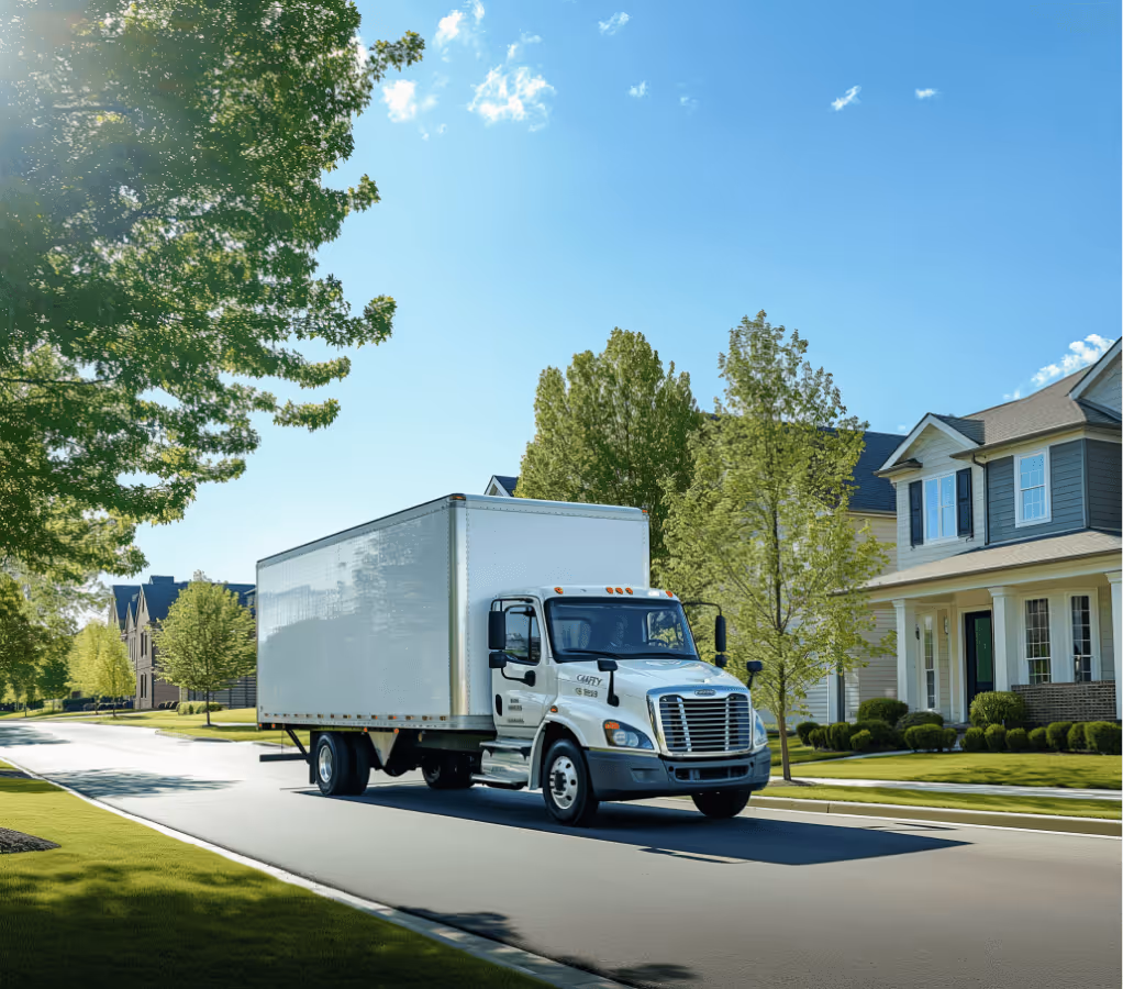 Moving Truck in front of residential building