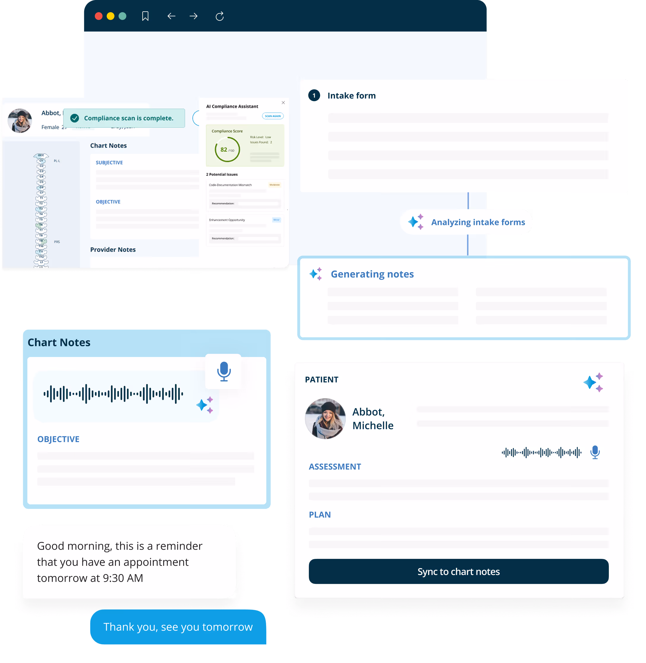ChiroTouch chiropractic EHR dashboard in practice management software