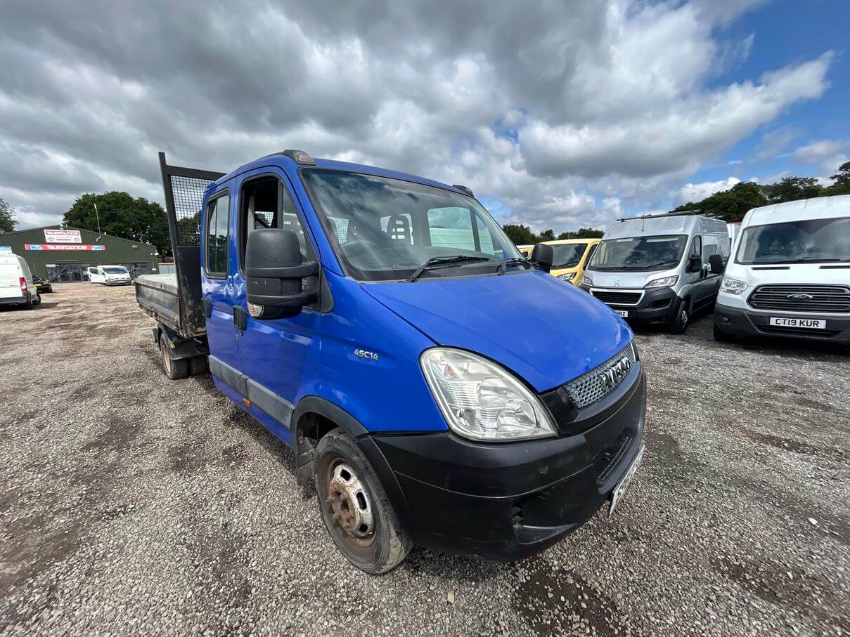 61 plate Iveco Daily 45C14 crew cab caged tipper starts runs underpowered No Vat