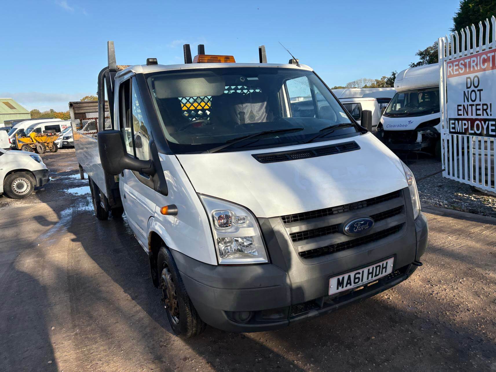 61 Plate Ford Transit 2.4 tdci 115 T350 Lwb flat bed drop side tail lift Vat Inc
