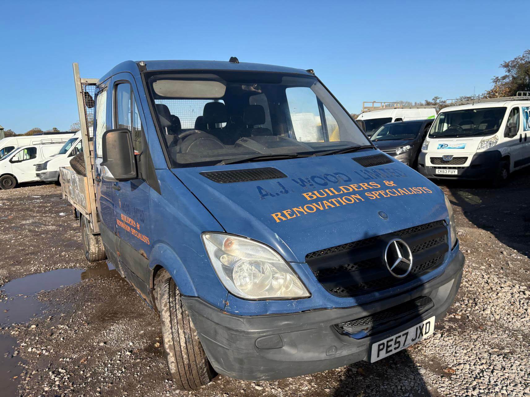 57 Plate Mercedes Sprinter 311 cdi crew Cab flat bed dropside 1 owner 113k NoVat