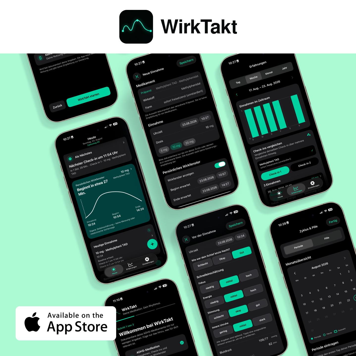 WirkTakt auf mehreren iPhones: Startseite, Einnahmeerfassung und Auswertung