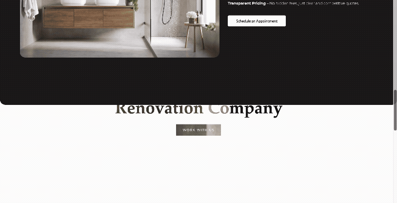 spotumedia portfolio - bathroom renovation website made in webflow