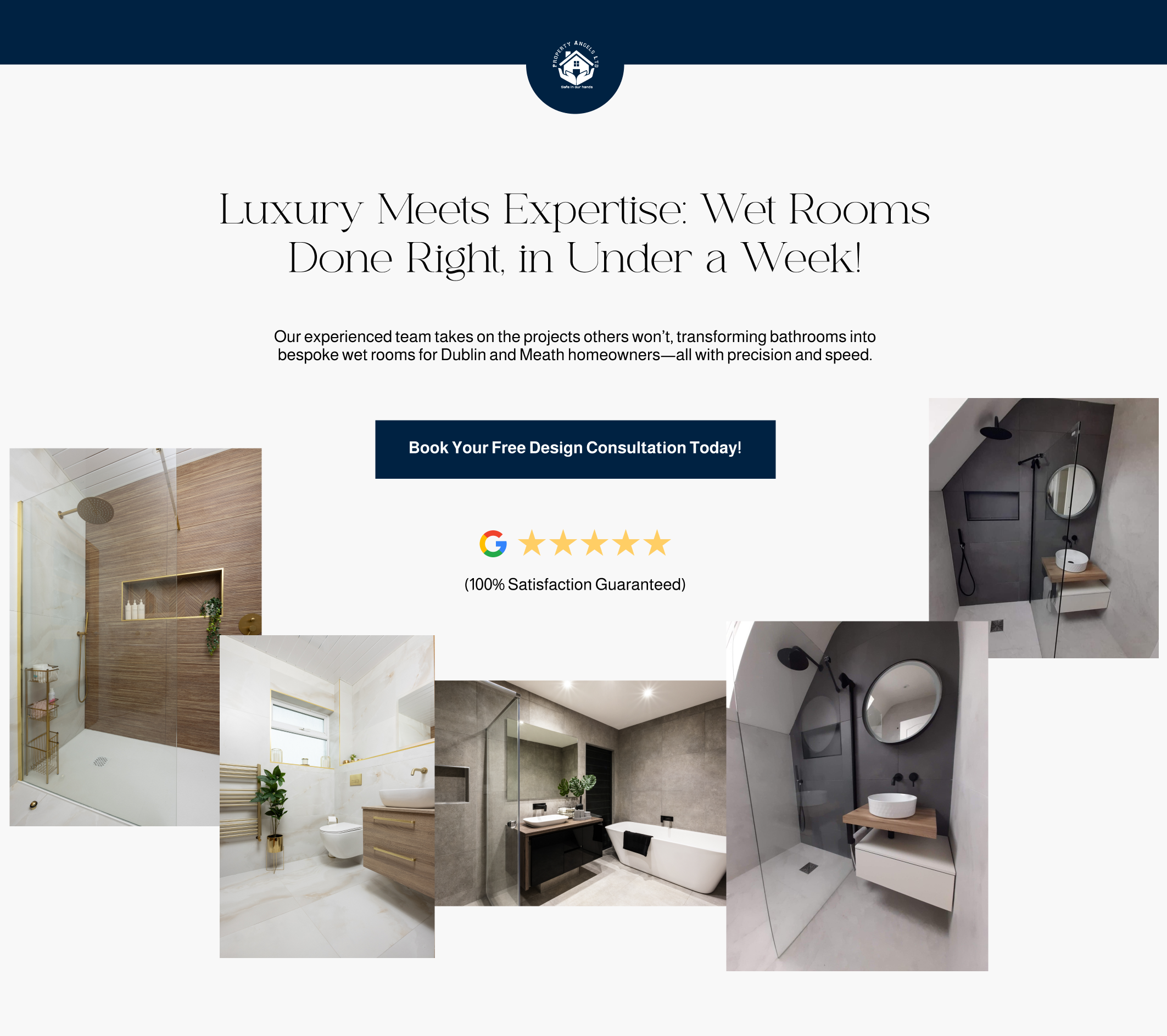 spotumedia portfolio - bathroom renovation landing page made in gohighlevel