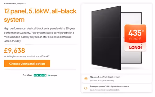 A screenshot from the dwellow website, showing a customer quote