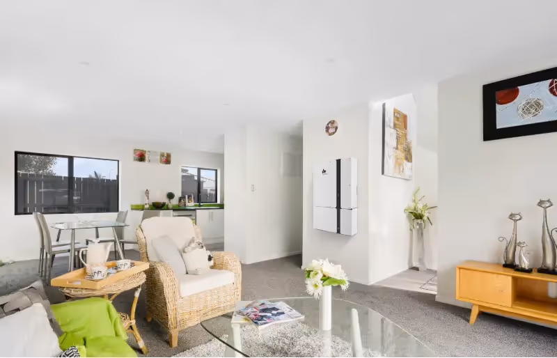 An image of a Alpha ESS solar battery inside a house on the wall