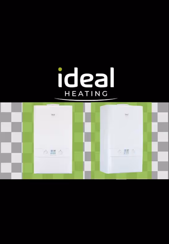 The Ideal heating logo on a black background, with two images of an Ideal Logic Max 30 over the top 