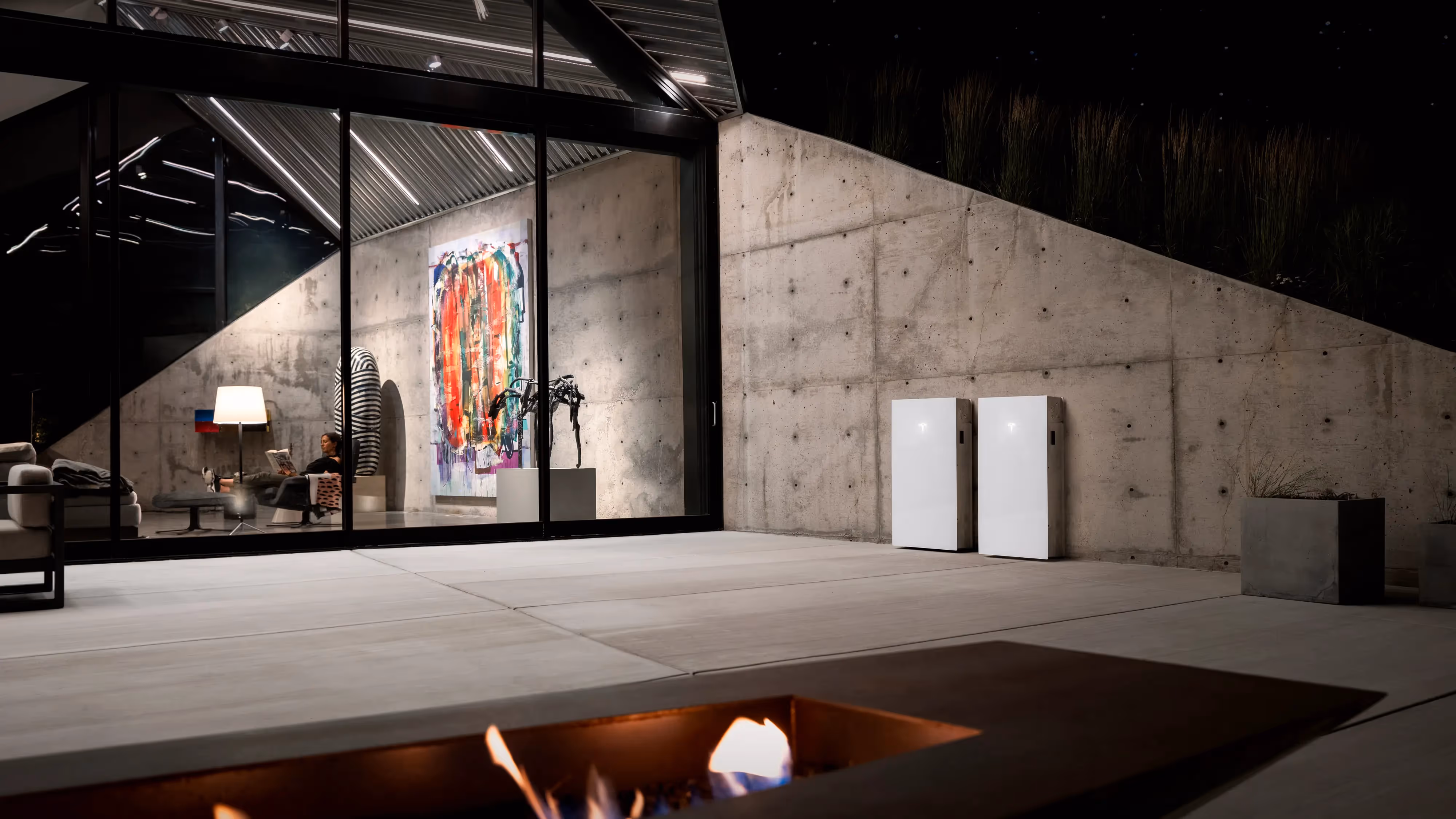 Solar battery storage unit in a residential home