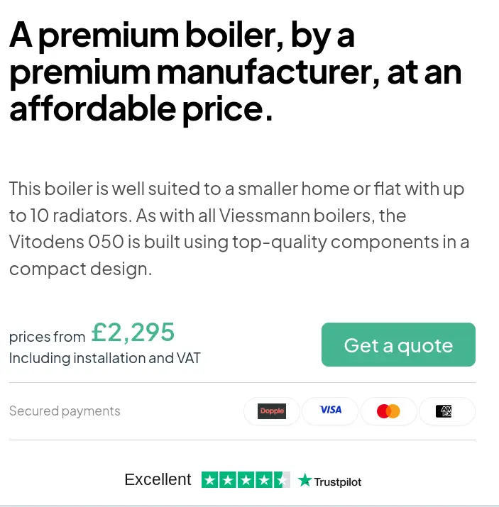 The start of the quote journey on the dwellow website