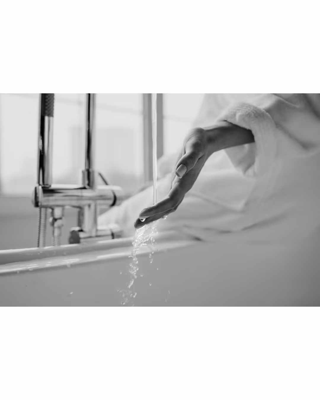 Woman in a hot bubble bath