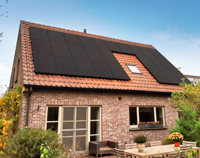 Rec solar panels on a residential property