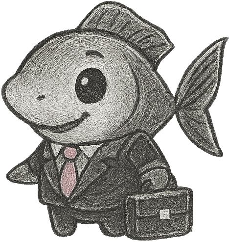 Image of an anthropomorphic fish in a business suit.