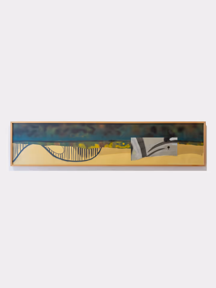 Framed abstract graffiti painting