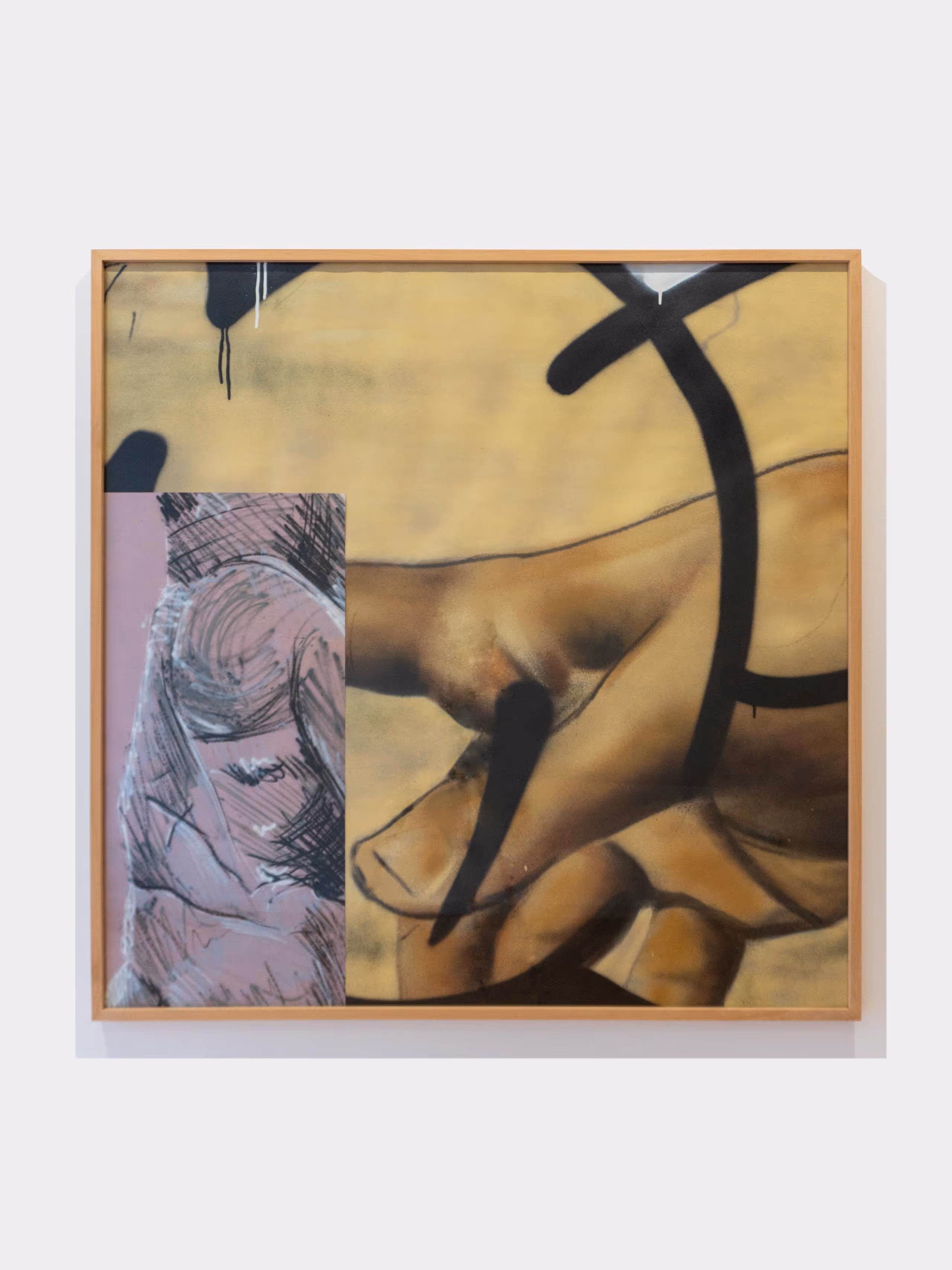 Framed abstract graffiti painting