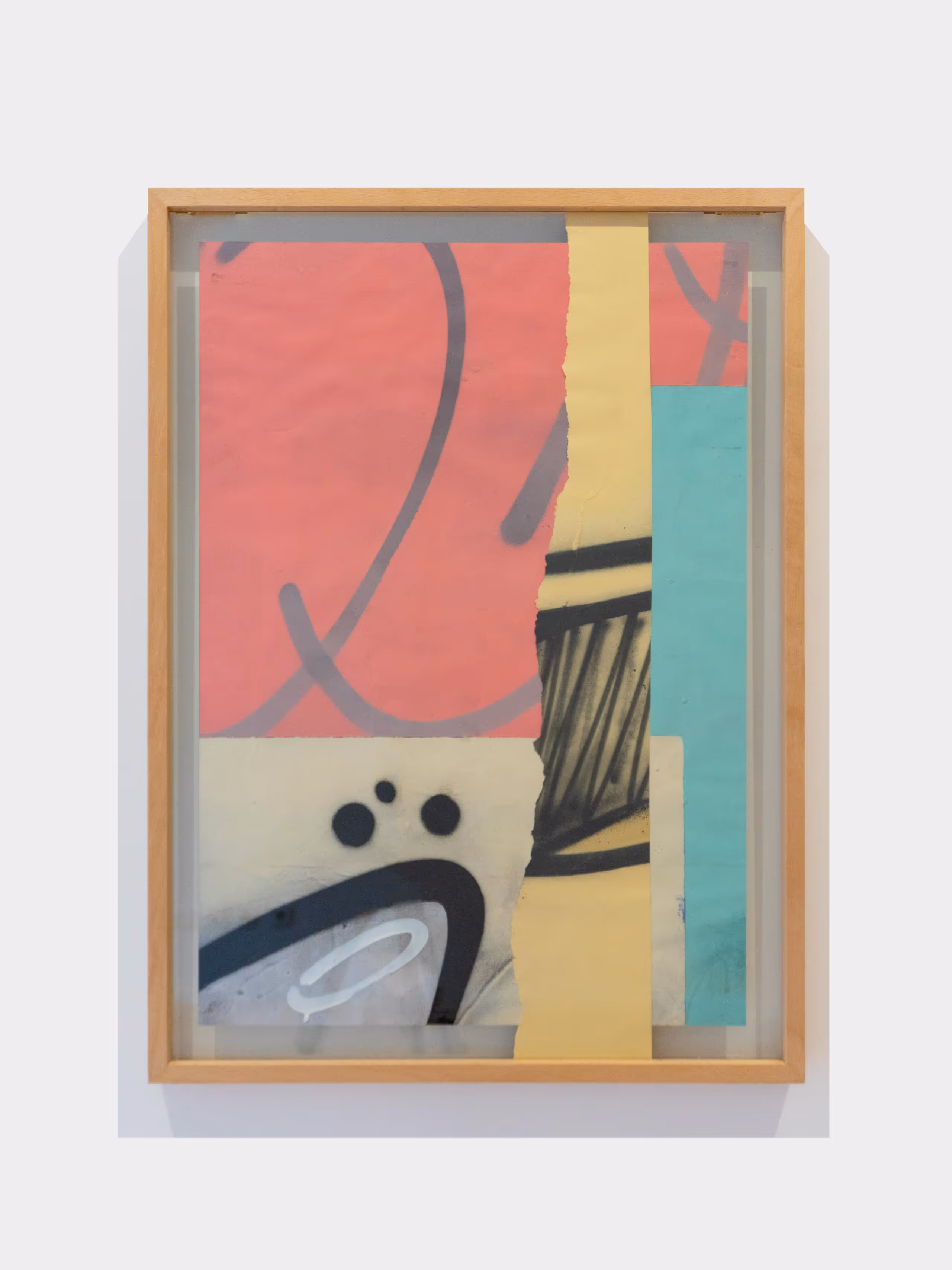 Framed abstract graffiti painting