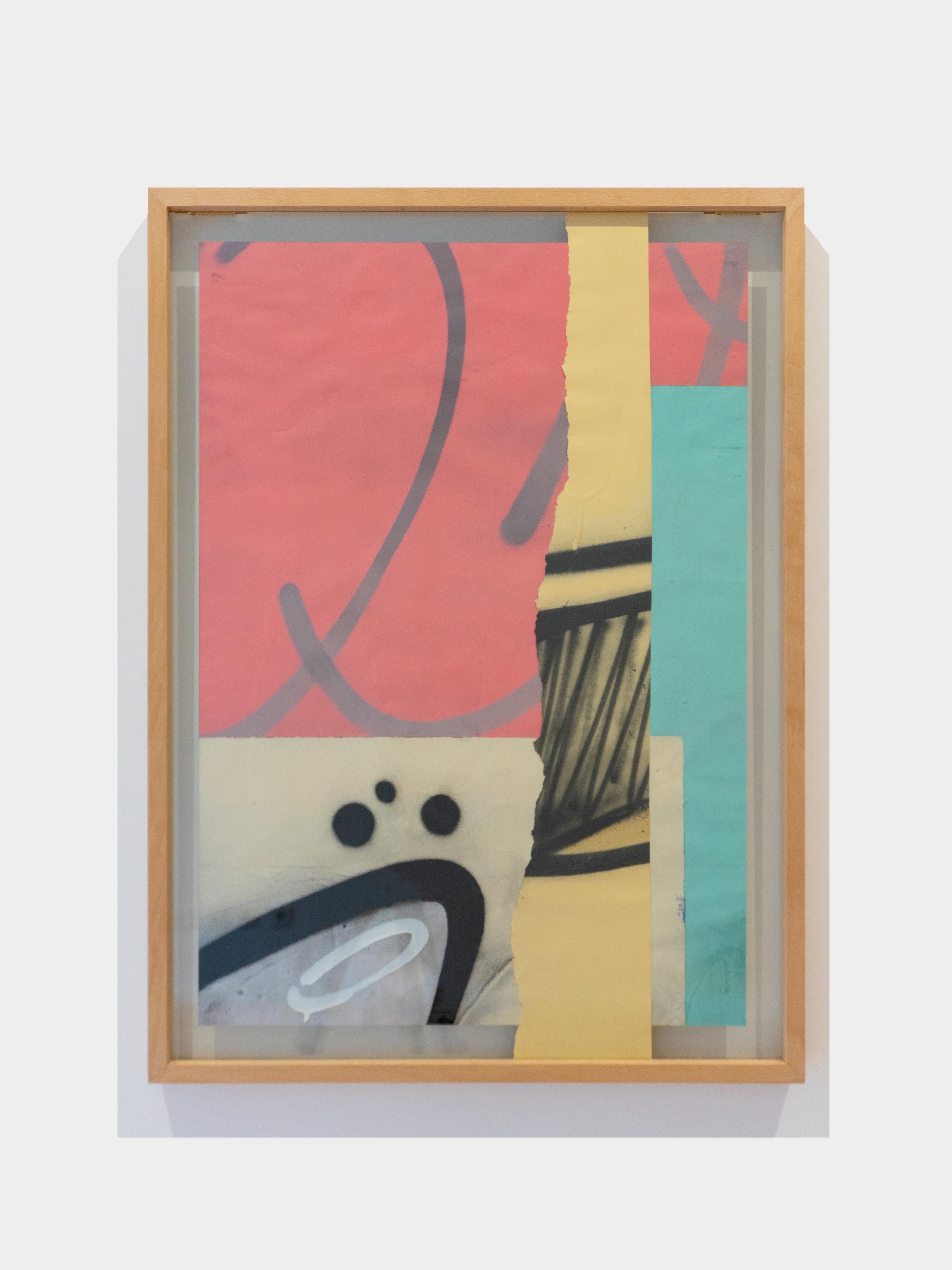 Framed abstract graffiti painting