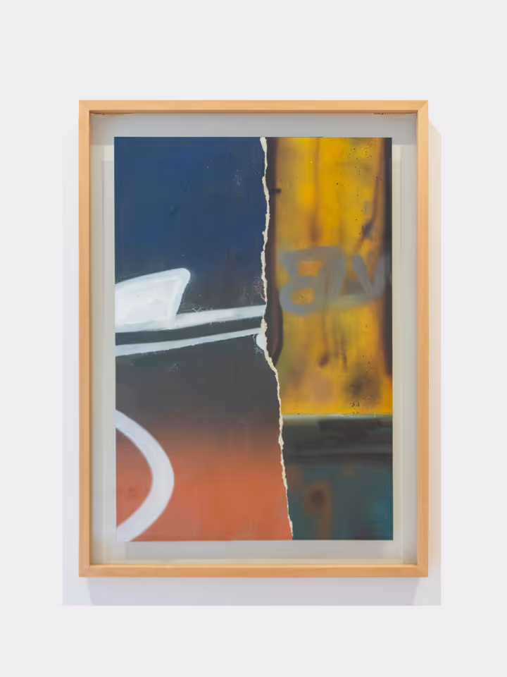 Framed abstract graffiti painting