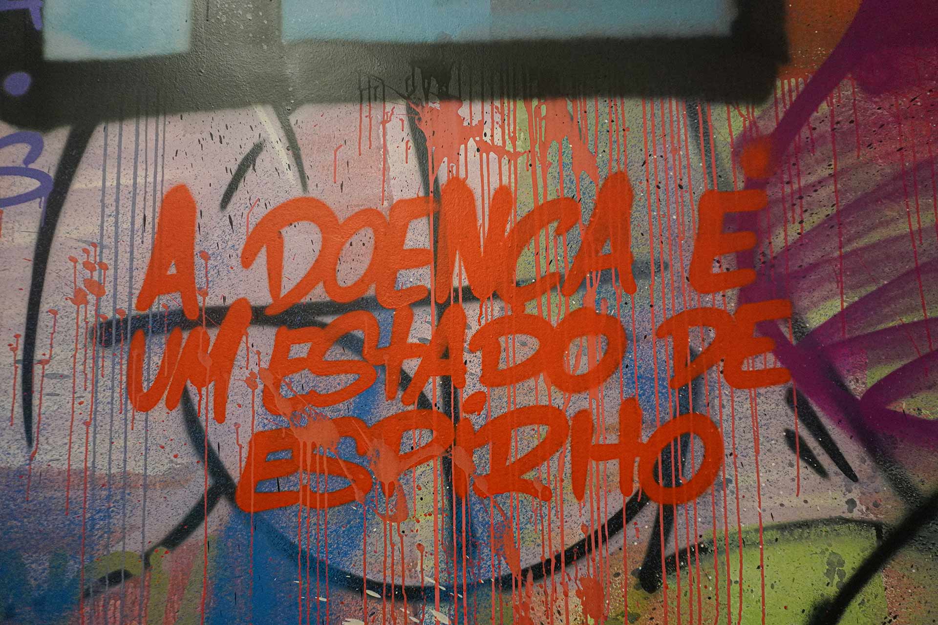 Graffiti truisms written on a wall