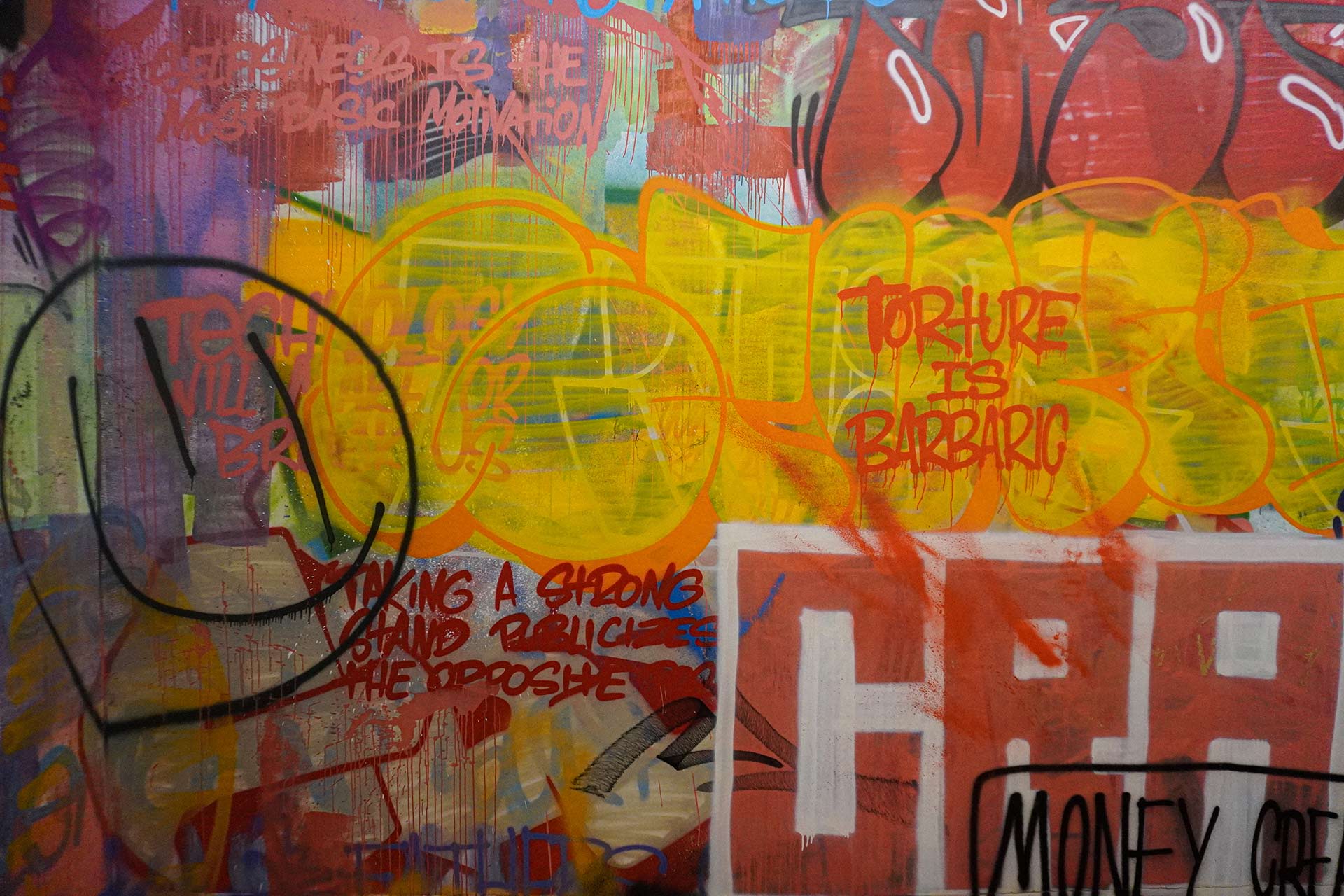 Graffiti truisms written on a wall