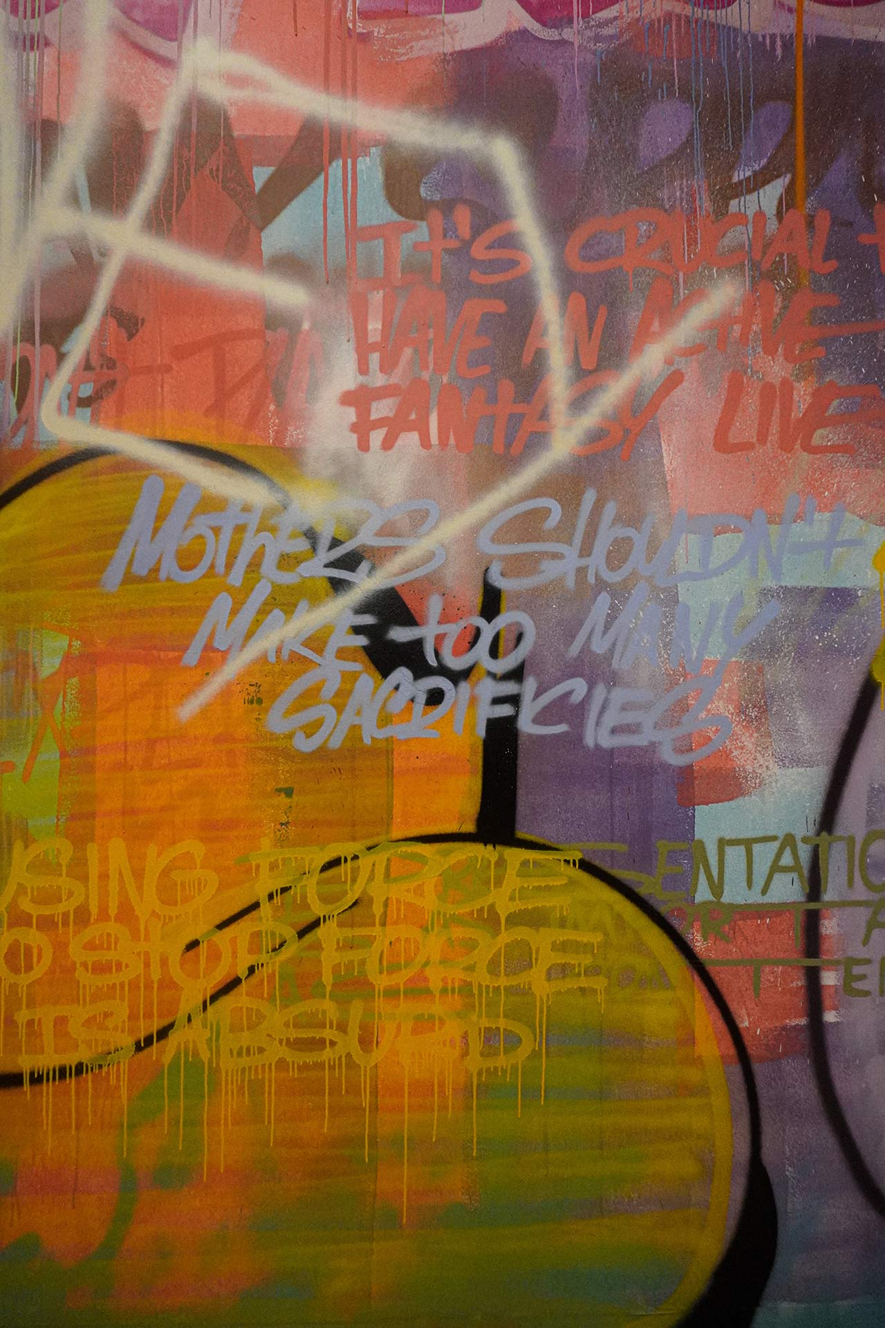 Graffiti truisms written on a wall
