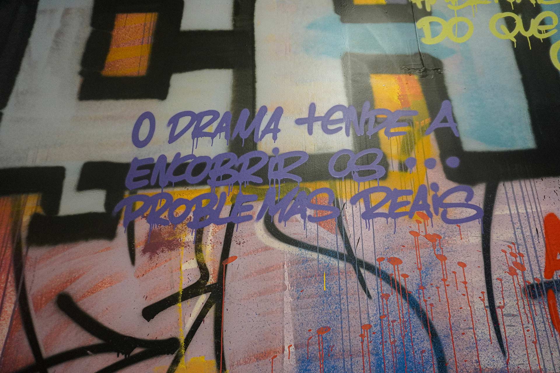 Graffiti truisms written on a wall