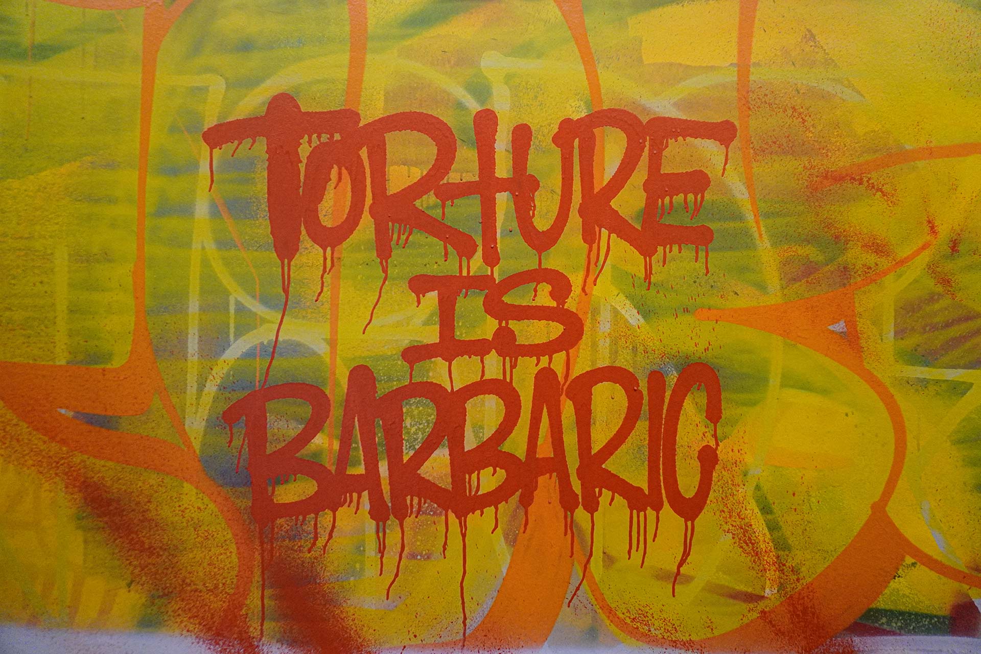 Graffiti truisms written on a wall