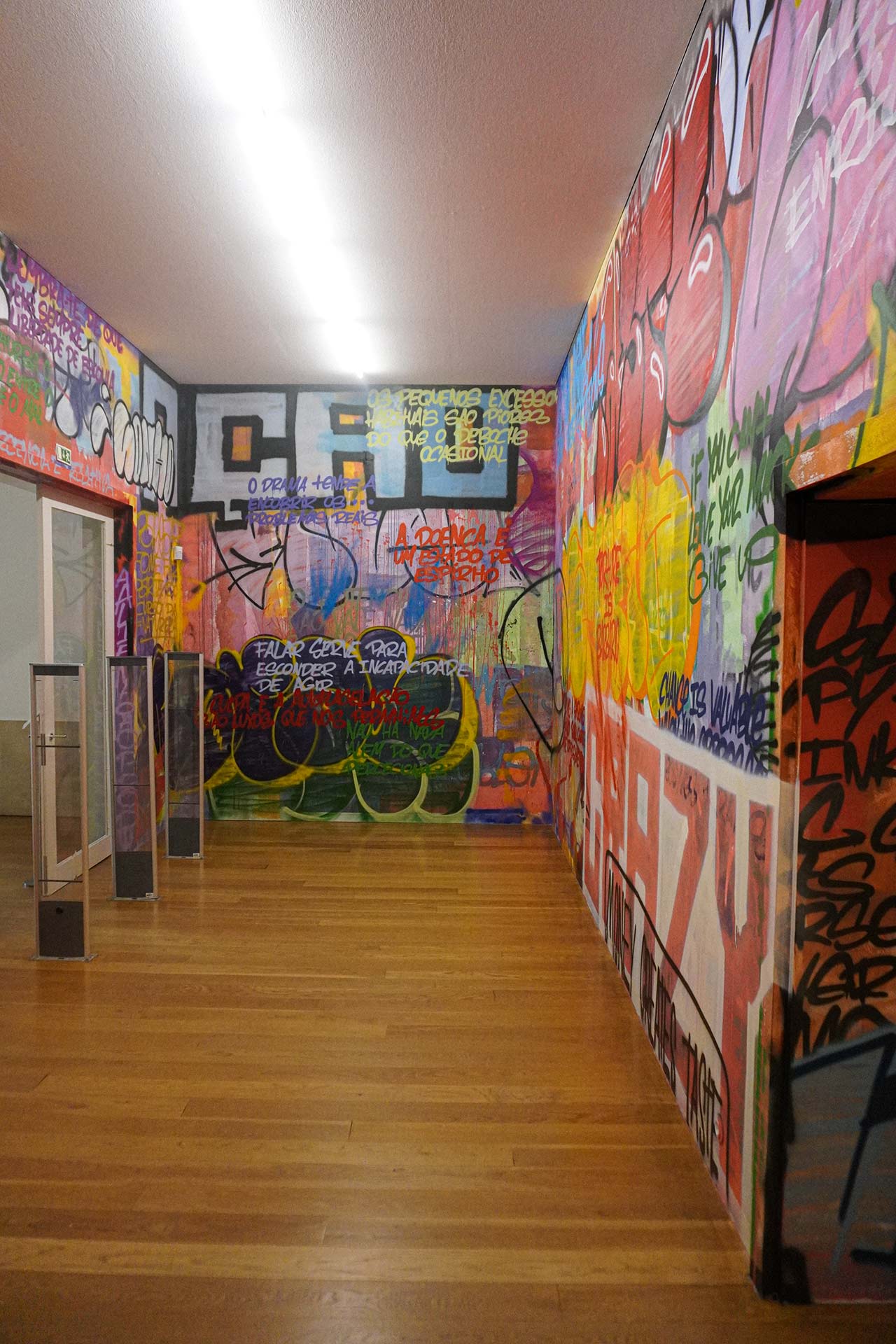Graffiti truisms written on a wall
