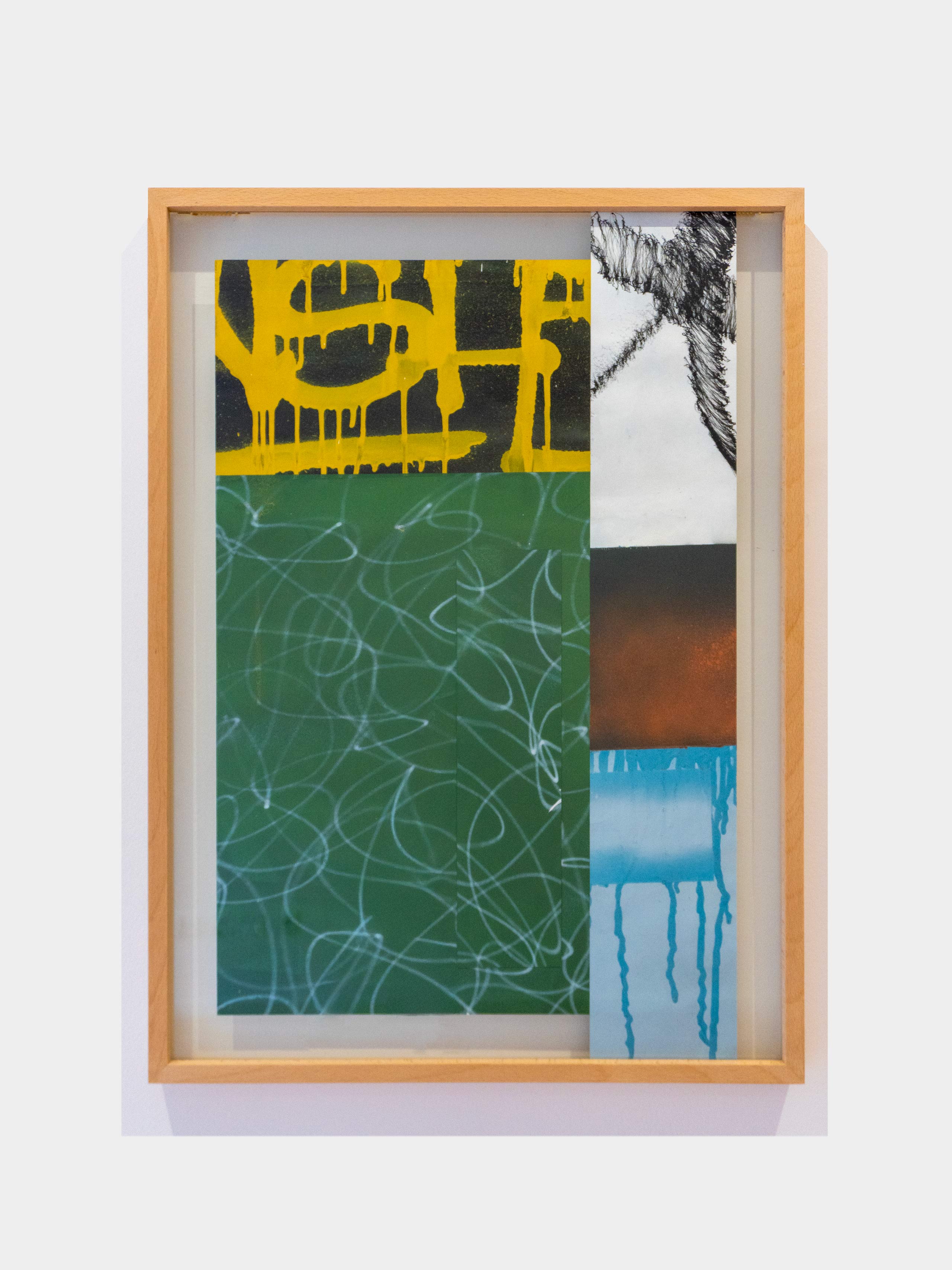 Framed abstract graffiti painting