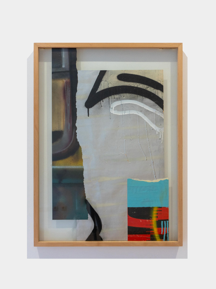 Framed abstract graffiti painting