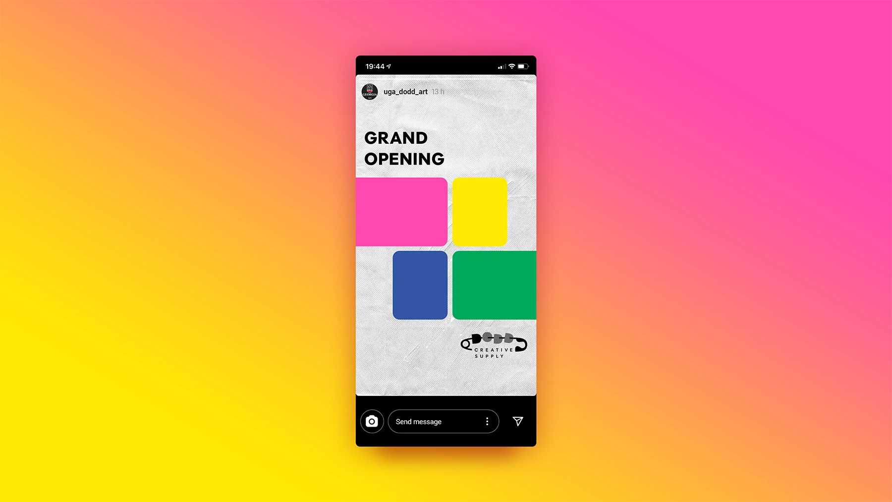 Instagram advertisement for the grand opening of DCS.