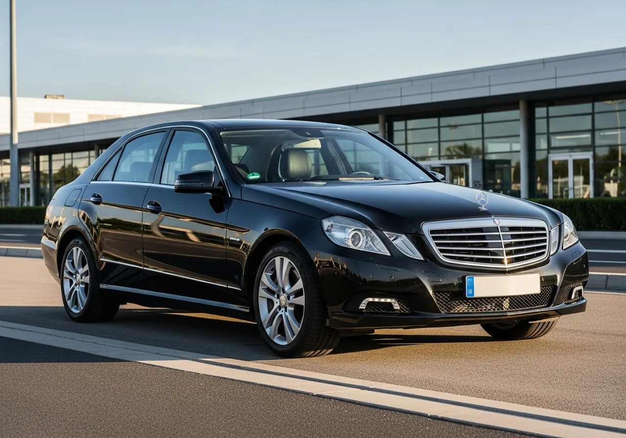 Mercedes Classe E noire pour transfert aéroport Bordeaux